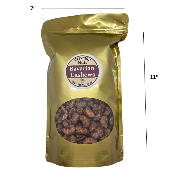 Bavarian Roasted Cashews - 30oz resealable gold foil bag
