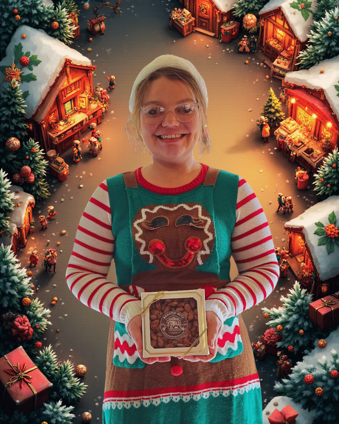 10 oz White with Gold Trim Gift Box Perfect for Christmas