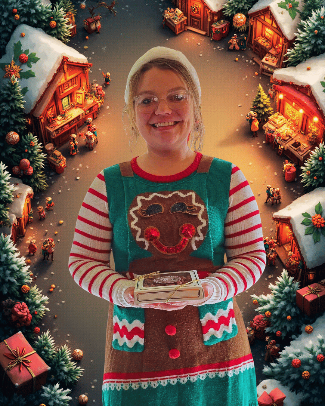 18 oz White with Gold Trim Box perfect for the Holidays