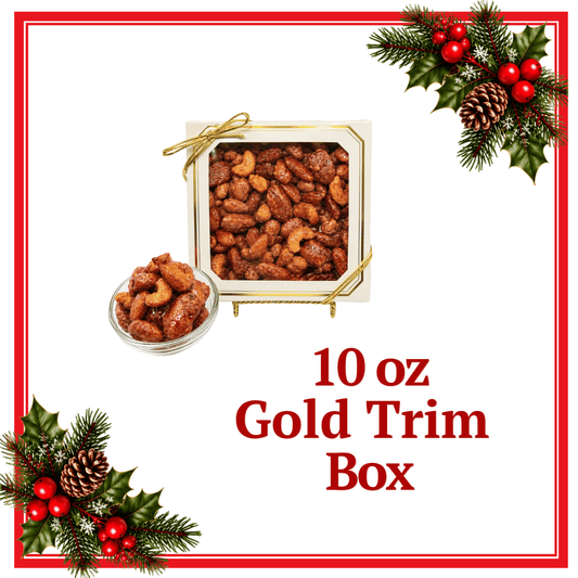 10 oz White with Gold Trim Gift Box Perfect for Christmas