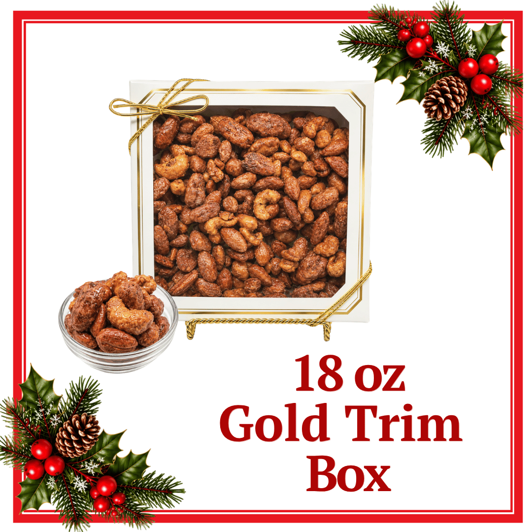 18 oz White with Gold Trim Box perfect for the Holidays