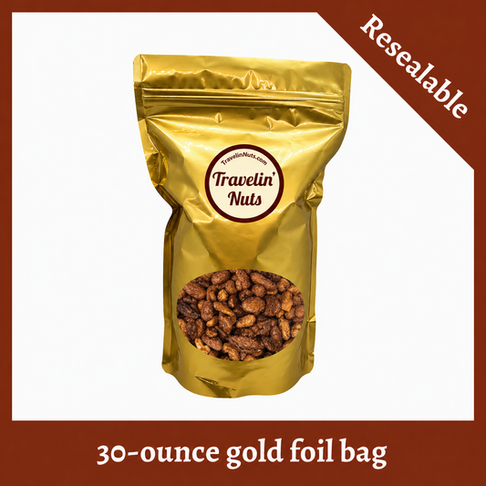 Bavarian Roasted Mixed Nuts - 30oz resealable gold foil bag