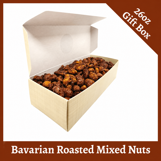 Bavarian Roasted Mixed Nuts- 26 oz Yellow Linen Box