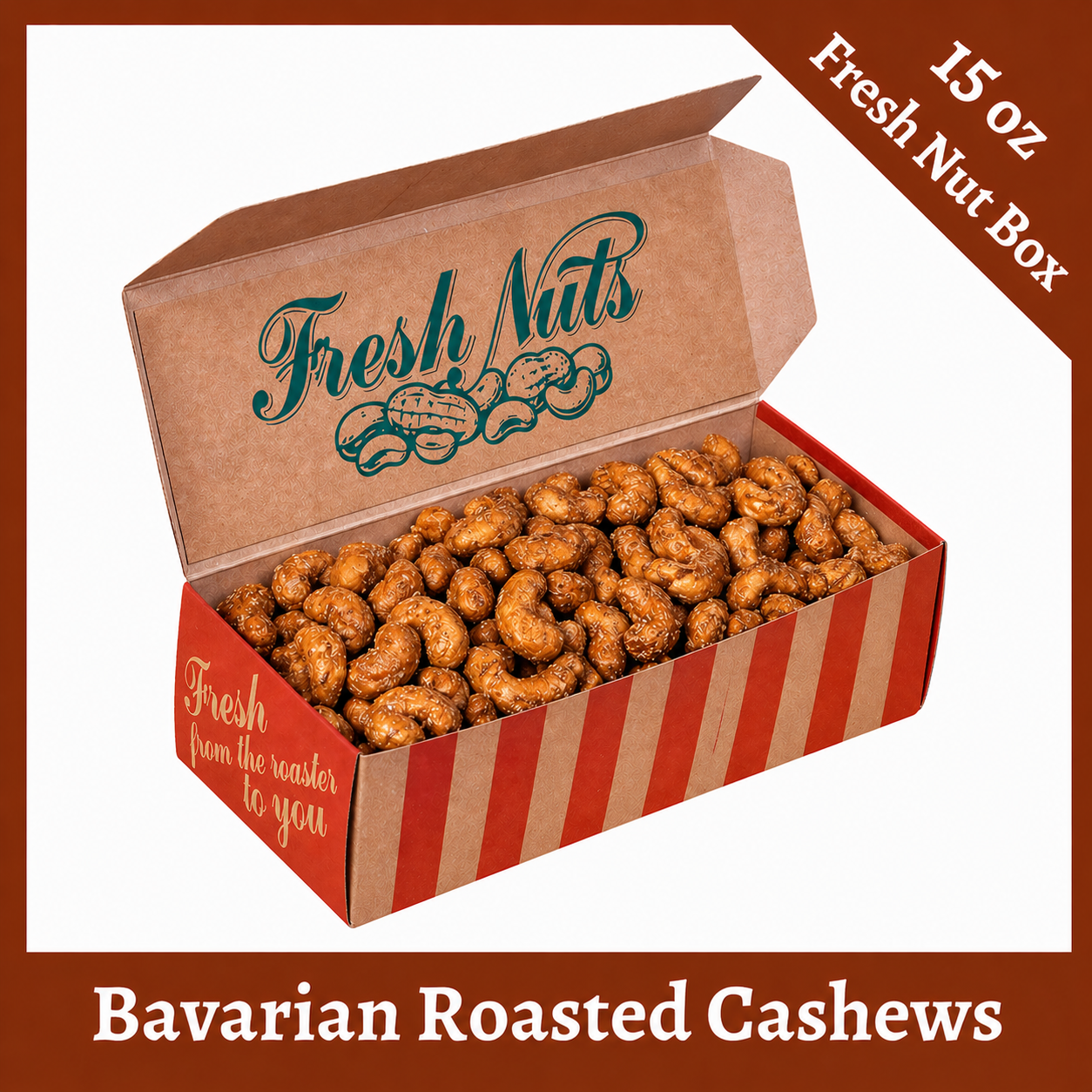Bavarian Roasted Pecans- 15oz Fresh Nut Box