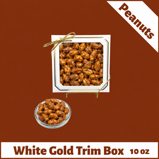 Bavarian Roasted Peanuts- 10 oz White with Gold Trim Gift Box