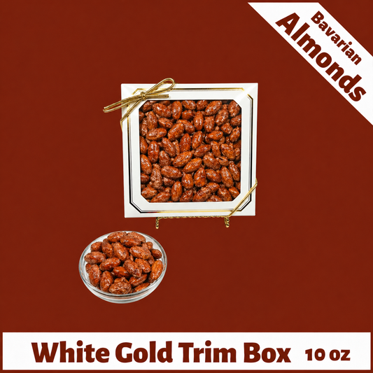 Bavarian Roasted Almond - 10 oz White with Gold Trim Gift Box