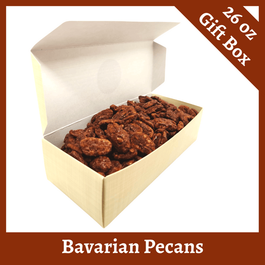 Bavarian Roasted Pecans- 26 oz Yellow Linen Box
