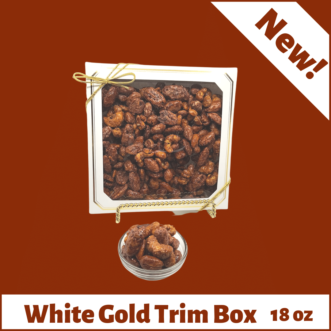 18 oz White with Gold Trim Box